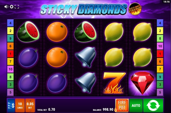 Игровой автомат «Sticky Diamonds» в казино Адмирал 777